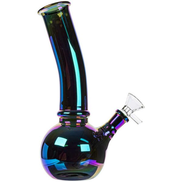HILLSIDE GLASS 8″ IRIDESCENT BUBBLE BONG